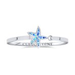 Nautical Starfish Blue Opal Bangle Bracelet in Polished Sterling Silver - Image 5