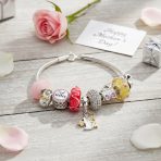 Word #1 Mom Wife Family Cheerleader Grandma Love Charm Bracelet Silver Snake Chain - Image 3