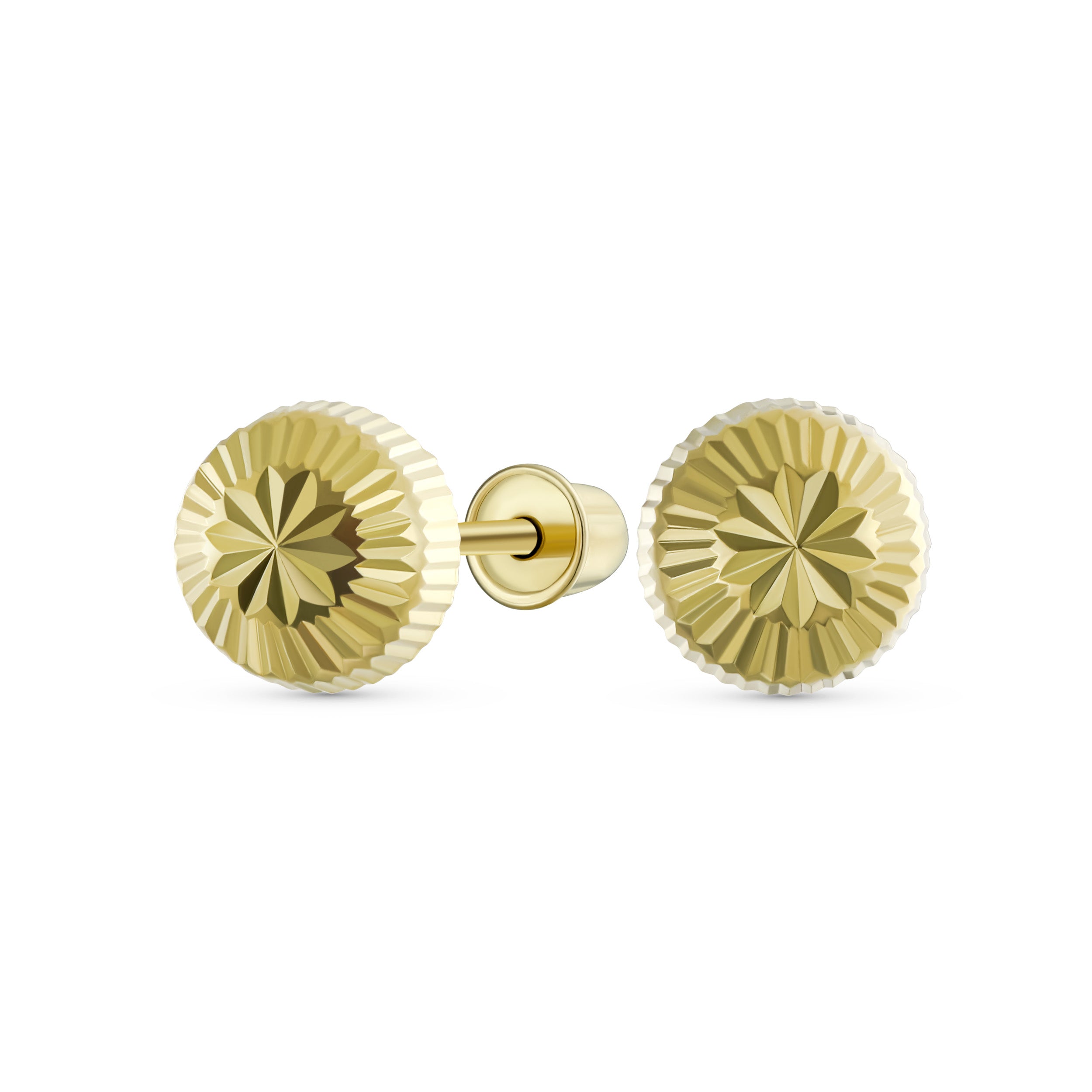 10k-real-gold-star-burst-earring-round-6mm-bro-10k389_1 Tiny 10K Yellow Gold Half Dome Sparkling Star Design Brust Ball Stud Earrings 6MM - Image 1