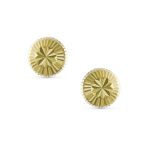 Tiny 10K Yellow Gold Half Dome Sparkling Star Design Brust Ball Stud Earrings 6MM - Image 2