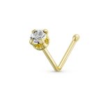 Mini 10K Gold Cartilage Ear Stud L Shape Nose Tragus Helix Piercing Jewelry 9MM - Image 2