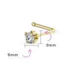 Mini 10K Gold Cartilage Ear Stud L Shape Nose Tragus Helix Piercing Jewelry 9MM - Image 4