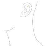Tiny CZ Accent Lucky Elephant 14K Gold 1 Pc. Cartilage Ear Stud Earring Screw Back - Image 3