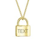 Functional Lock Pendant Charm Lovers Padlock Necklace Gold Plated Silver 16 Inch - Image 198