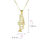 Real 14K Gold Musician Jazz Lover Trumpet Instrument Pendant Necklace - Image 4