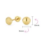 Classic Petite 14K Yellow Gold Round Button Ball Stud Earrings - Image 7