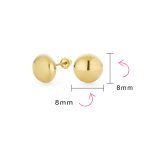 Classic Petite 14K Yellow Gold Round Button Ball Stud Earrings - Image 8