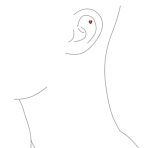 Tiny Cubic Zirconia Heart Cartilage Ear Stud 14K Gold Simulated Birthstone 4MM - Image 16