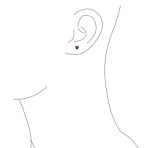 Romantic Love Tiny Mini Cubic Zirconia Aqua Blue CZ Heart Stud Earrings 14K Yellow Gold - Image 23