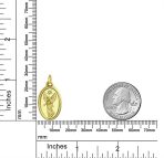 14K Gold Guardian Angel Pendant Oval Medal No Chain - Image 3