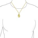 14K Gold Guardian Angel Pendant Oval Medal No Chain - Image 4
