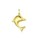 Nautical Jewelry Tiny 14K Yellow Gold Dolphin Pendant Necklace No Chain