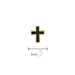 Tiny Minimalist 3D Cross Cartilage Ear Stud Earring Black Plated 14K Gold - Image 4