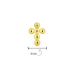 Tiny 3MM 14K Gold Religious Puff Ball Cross Cartilage 1 Stud Earring Screwback - Image 4