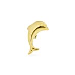 Tiny Minimalist 14K Gold Dolphins Cartilage Ear Stud Earring Screw Back 1PC - Image 2