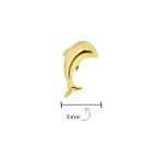 Tiny Minimalist 14K Gold Dolphins Cartilage Ear Stud Earring Screw Back 1PC - Image 4