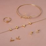 Inspirational Script Words LOVE Stud Earrings Gold Plated Sterling Silver - Image 5