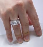 2CTW Clear CZ Princess Cut Stainless Steel Engagement Ring - Image 4
