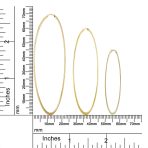 Set of 2 Minimalist Hoop Earrings 2MM Gold 2 & 2.75 Inch - Image 4