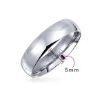 Plain Simple Dome Ring Wedding Band Gold Plated Silver Tone Stainless Steel 5MM - Image 3
