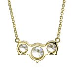 2CTW Three Stone Past Present Future Solitaire CZ Necklace - Image 3