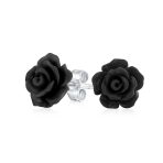 Romantic 3D Carved Flower Pink Peach Rose Stud Earrings Lightweight 10MM - Image 6