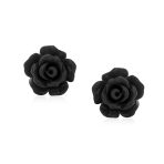 Romantic 3D Carved Flower Pink Peach Rose Stud Earrings Lightweight 10MM - Image 19