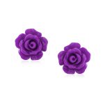 Romantic 3D Carved Flower Pink Peach Rose Stud Earrings Lightweight 10MM - Image 15