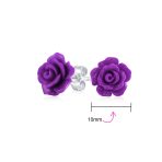 Romantic 3D Carved Flower Pink Peach Rose Stud Earrings Lightweight 10MM - Image 41