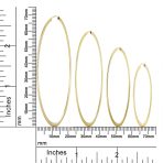 Set of 2 Minimalist Hoop Earrings 2MM Gold 1.75 & 2.5 Inch - Image 4