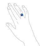 Classic 4CT Sapphire Blue Cubic Zirconia Oval Statement Engagement Ring Crown Halo Sterling Silver - Image 3