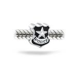 Serve Protect Officer Shield Badge Charm Bead .925 Sterling Silver For Bracelet - Image 2