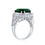 Cubic Zirconia 7CT CZ Green Emerald Cut Art Deco Style Cocktail Statement Ring - Image 2