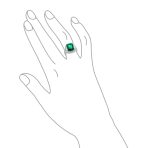 Cubic Zirconia 7CT CZ Green Emerald Cut Art Deco Style Cocktail Statement Ring - Image 3