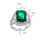 Cubic Zirconia 7CT CZ Green Emerald Cut Art Deco Style Cocktail Statement Ring - Image 4
