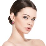 Classic 7CT Halo Red CZ Cubic Zirconia Drop Teardrop Clip On Earrings Adjustable Screw-back - Image 42