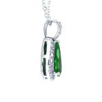 5CT Solitaire Teardrop Halo Cubic Zirconia CZ Pendant Necklace Silver Plated - Image 13