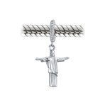 Tourism Brazil Christo Redentor Jesus Dangle Charm Bead Sterling Silver Bracelet - Image 3