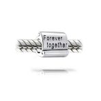 Valentine Lover Words Forever Together Charm Bead For .925 Sterling Silver Fits European Bracelet - Image 2