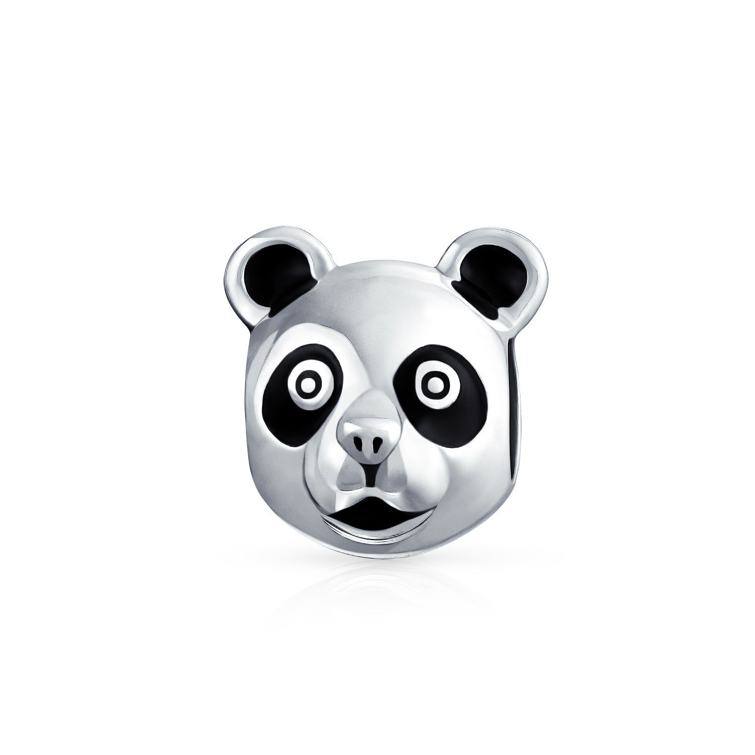 925-silver-panda-bear-face-charm-he-542-d_1 Two Tone Koala Panda Charm Bead for Tween Sterling Silver Fits European Bracelet - Image 1