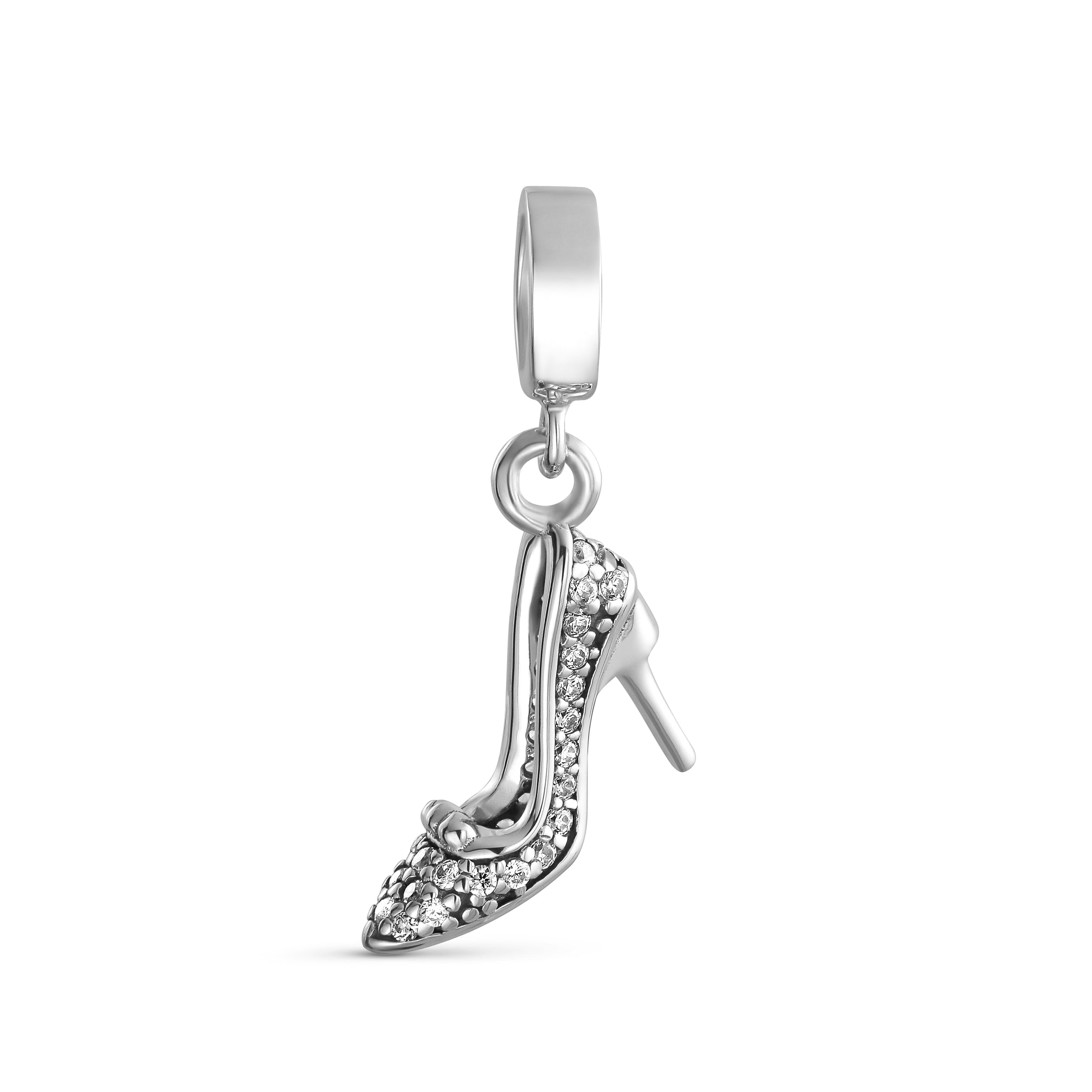 925-silver-stiletto-charm-hsd-354-w-d_11 Fashionista Crystal High Heel Stiletto Dangle Charm Bead for European Bracelet - Image 1