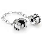 Bead Charm Safety Chain Spacer Stopper Charm Bead .925 Sterling Silver - Image 2