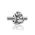 Asian Laughing Buddha Charm Bead Sterling Silver Fits European Bracelet - Image 3