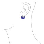 Oval Half Crescent Lapis Lazuli Stabilized Turquoise Black Onyx Hoop Earrings - Image 8
