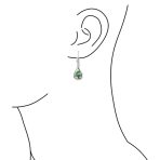 Abalone Shell Teardrop Dangle Earrings with Iridescent Inlay - Image 3
