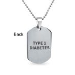Medical ID Dog Tag Stainless Pendant Necklace 20 Inch - Image 44