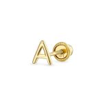 ABC Tiny 14K Gold Alphabet B Letter Initial 1 Stud Earring Piercing Screw-Back