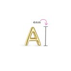 ABC Tiny 14K Gold Alphabet B Letter Initial 1 Stud Earring Piercing Screw-Back - Image 70