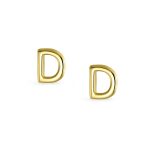ABC Tiny 14K Gold Block Alphabet Letter B Initial Stud Earrings Screw-Back - Image 20