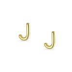 ABC Tiny 14K Gold Block Alphabet Letter B Initial Stud Earrings Screw-Back - Image 24